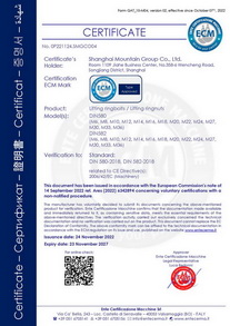 CE certificate for DIN580/DIN582